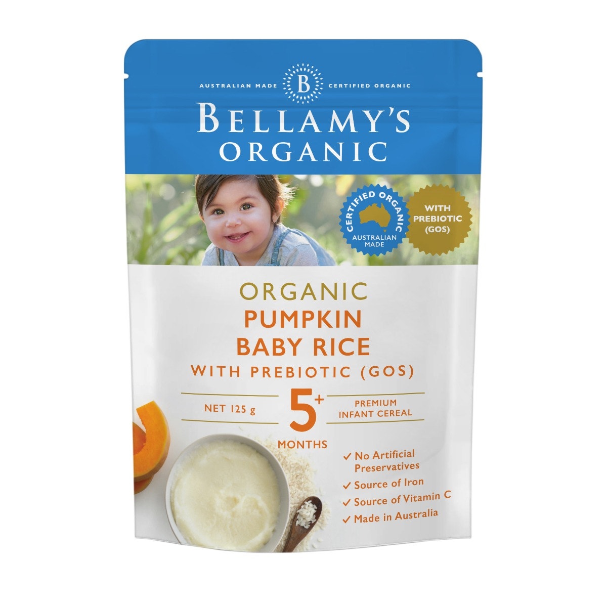 Bellamy’s 貝拉米 有機嬰兒南瓜益生元米粉 125g